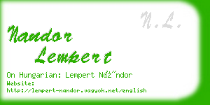 nandor lempert business card